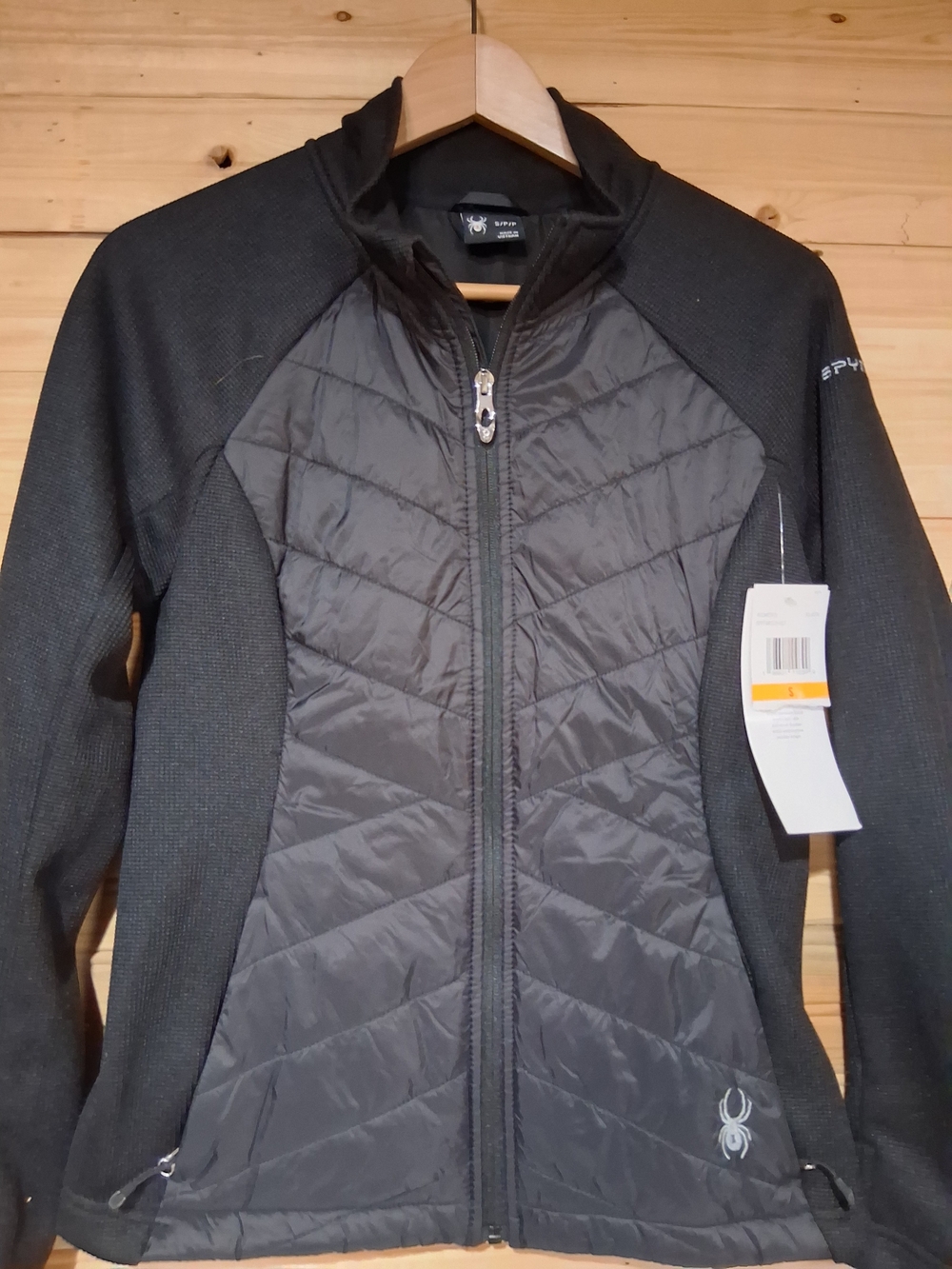 Spyder Black Quilted Front Full-Zip Jacket